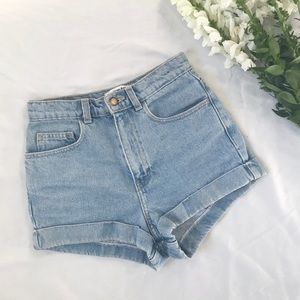 American Apparel High Waisted Denim Shorts
